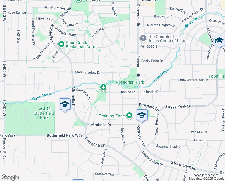 map of restaurants, bars, coffee shops, grocery stores, and more near 5752 Bonica Lane in Herriman