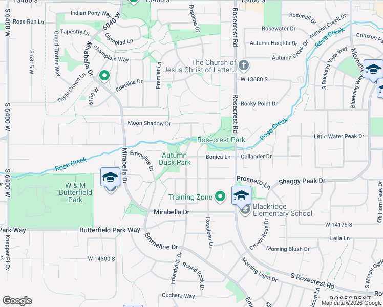 map of restaurants, bars, coffee shops, grocery stores, and more near 5752 Bonica Lane in Herriman