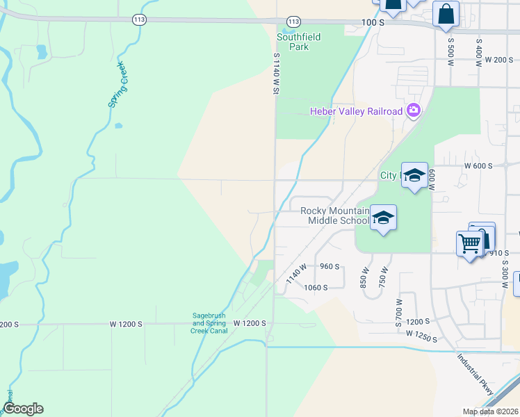 map of restaurants, bars, coffee shops, grocery stores, and more near 713 South 1140 West Street in Heber City