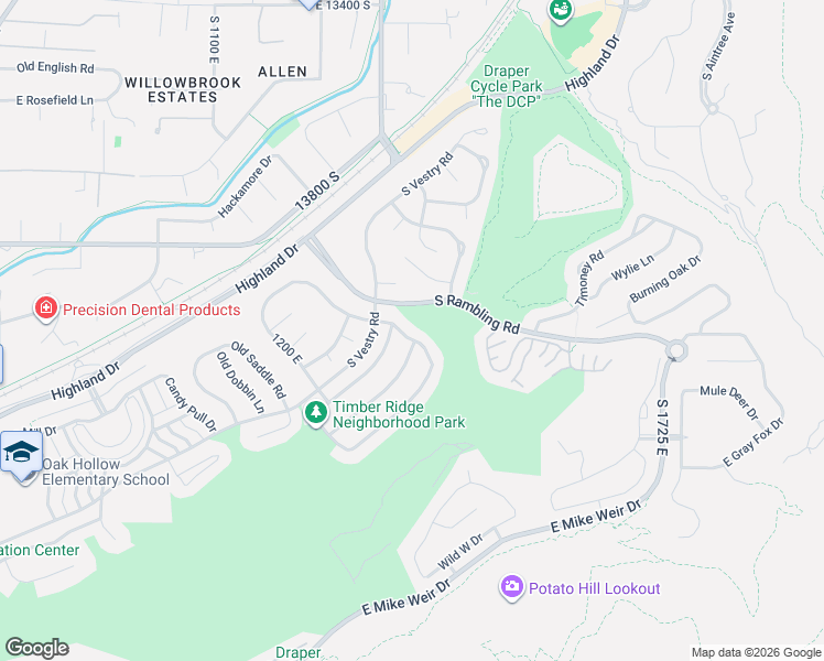 map of restaurants, bars, coffee shops, grocery stores, and more near 13931 Stone Canyon Drive in Draper