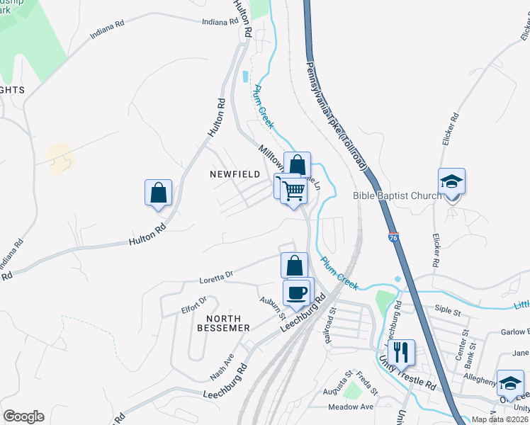 map of restaurants, bars, coffee shops, grocery stores, and more near 1102 Milltown Road in Verona