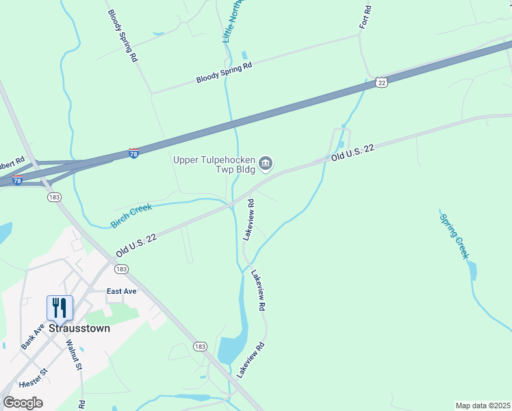 map of restaurants, bars, coffee shops, grocery stores, and more near 139 Lakeview Road in Bernville
