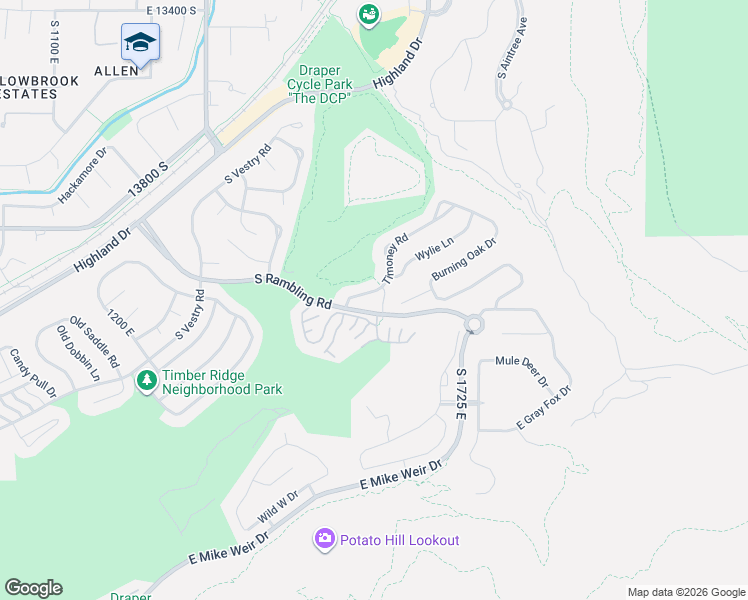 map of restaurants, bars, coffee shops, grocery stores, and more near 1574 Timoney Road in Draper