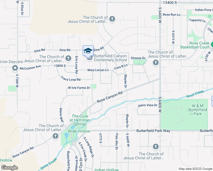 map of restaurants, bars, coffee shops, grocery stores, and more near 6737 West Malissa Ann Drive in Herriman