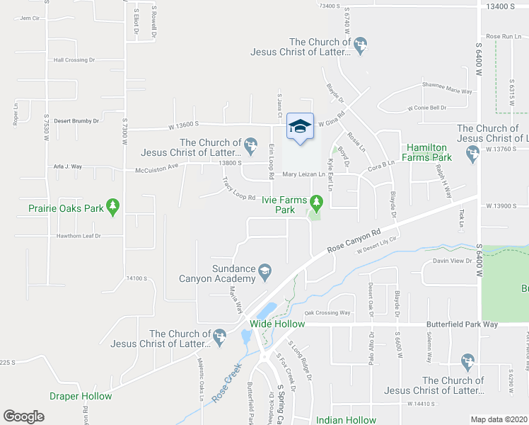 map of restaurants, bars, coffee shops, grocery stores, and more near 6946 West Ivie Farms Drive in Herriman