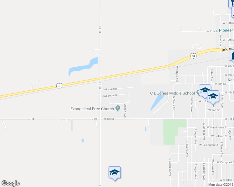 map of restaurants, bars, coffee shops, grocery stores, and more near 1294 Sycamore Street in Minden