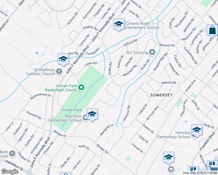 map of restaurants, bars, coffee shops, grocery stores, and more near 9 Heinrich Road in Franklin Township
