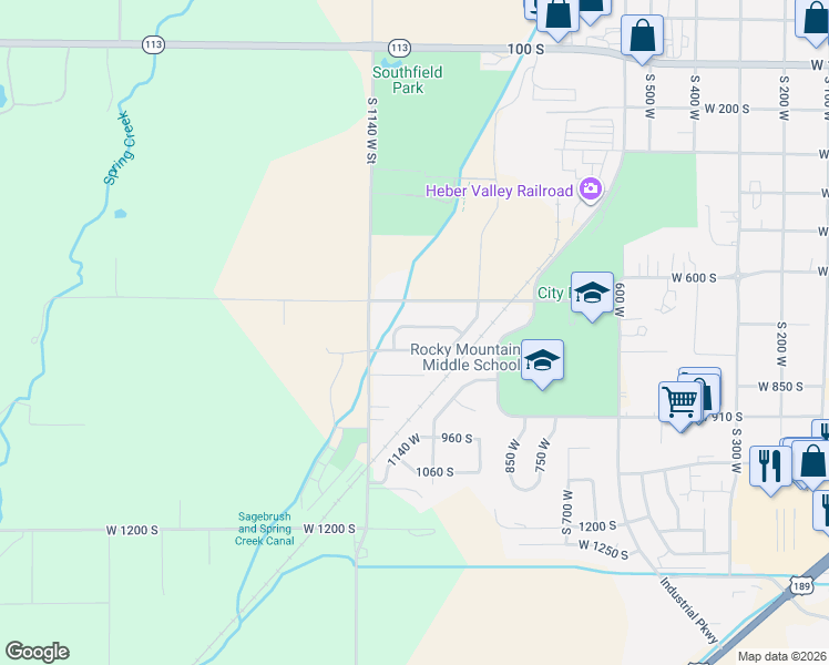map of restaurants, bars, coffee shops, grocery stores, and more near 1099 Countryside Circle in Heber City