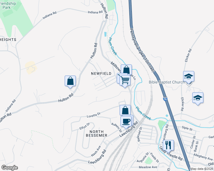 map of restaurants, bars, coffee shops, grocery stores, and more near 1102 Milltown Road in Verona