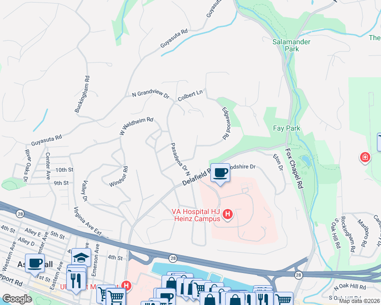 map of restaurants, bars, coffee shops, grocery stores, and more near 1007 Elmhurst Rd in Pittsburgh