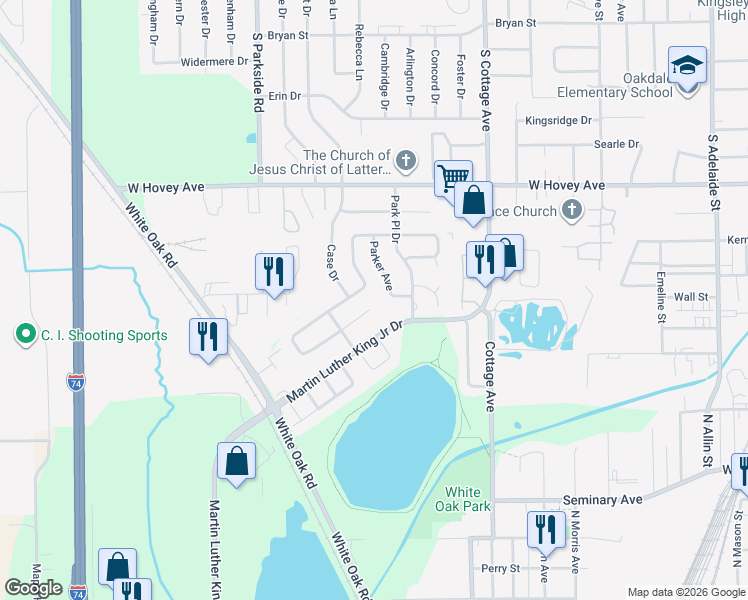 map of restaurants, bars, coffee shops, grocery stores, and more near 14 Marvin Gardens in Bloomington