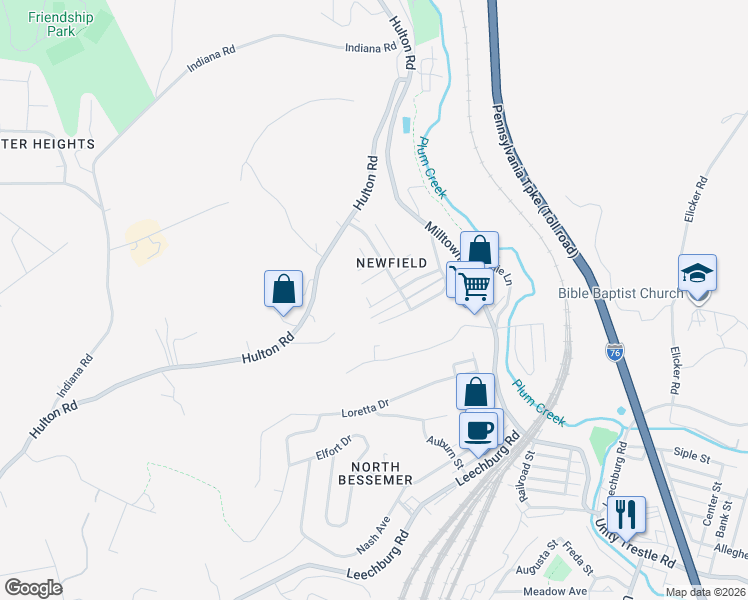 map of restaurants, bars, coffee shops, grocery stores, and more near 211 Bessemer Street in Verona