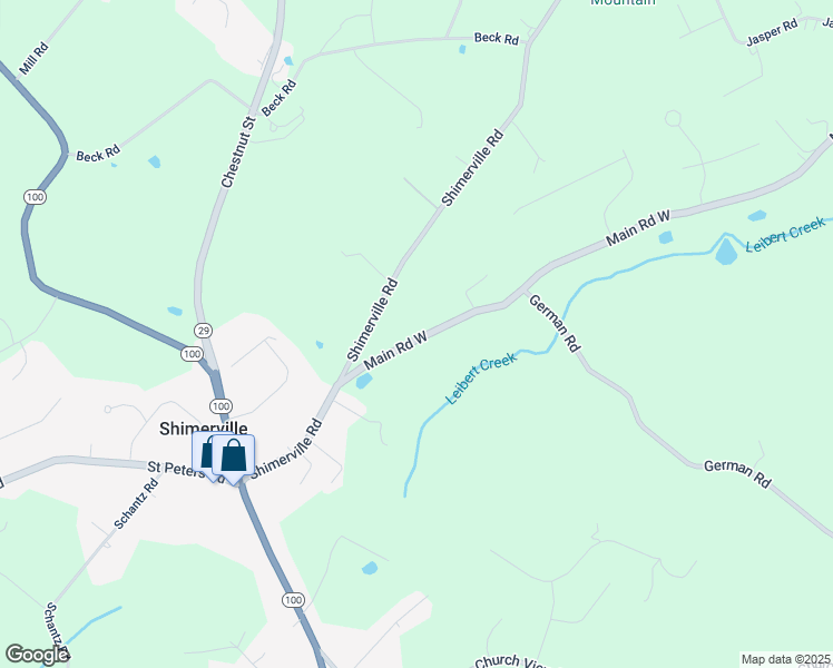 map of restaurants, bars, coffee shops, grocery stores, and more near 5043 Main Road West in Emmaus