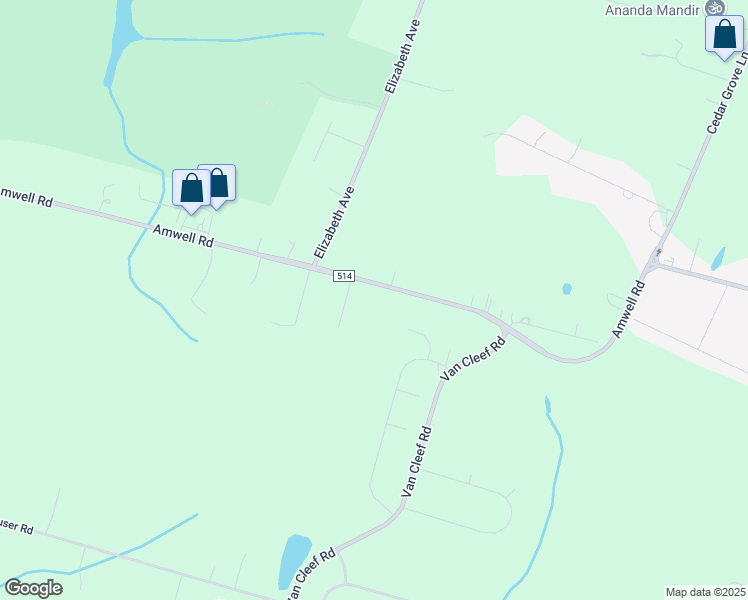 map of restaurants, bars, coffee shops, grocery stores, and more near 2012 County Road 514 in Franklin Township