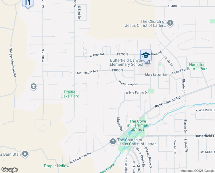 map of restaurants, bars, coffee shops, grocery stores, and more near 7117 Klorissa Place in Herriman