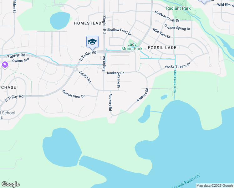 map of restaurants, bars, coffee shops, grocery stores, and more near 6583 Rookery Road in Fort Collins