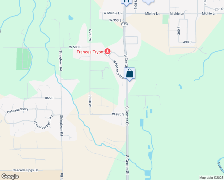 map of restaurants, bars, coffee shops, grocery stores, and more near 95 West Bridlewood Lane in Midway