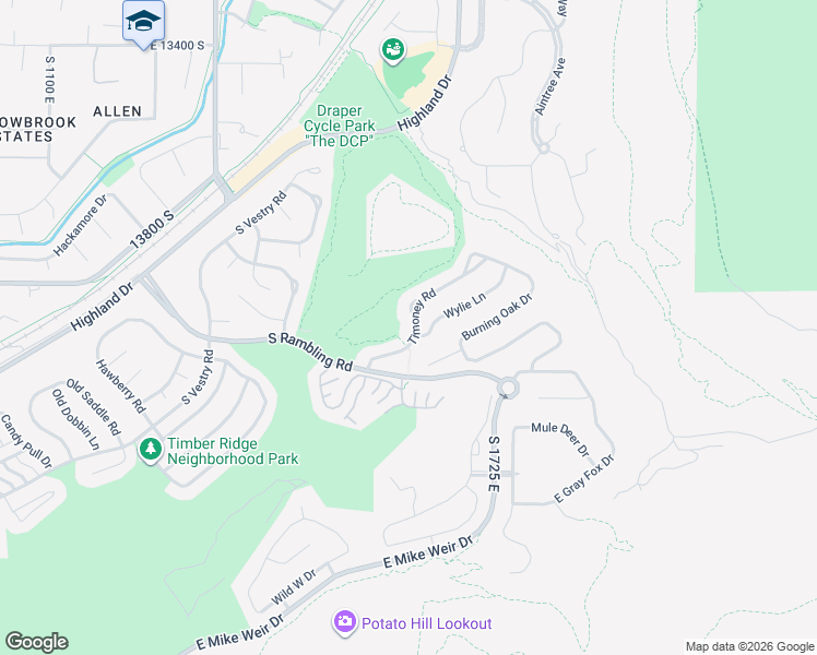 map of restaurants, bars, coffee shops, grocery stores, and more near 13834 Timoney Road in Draper