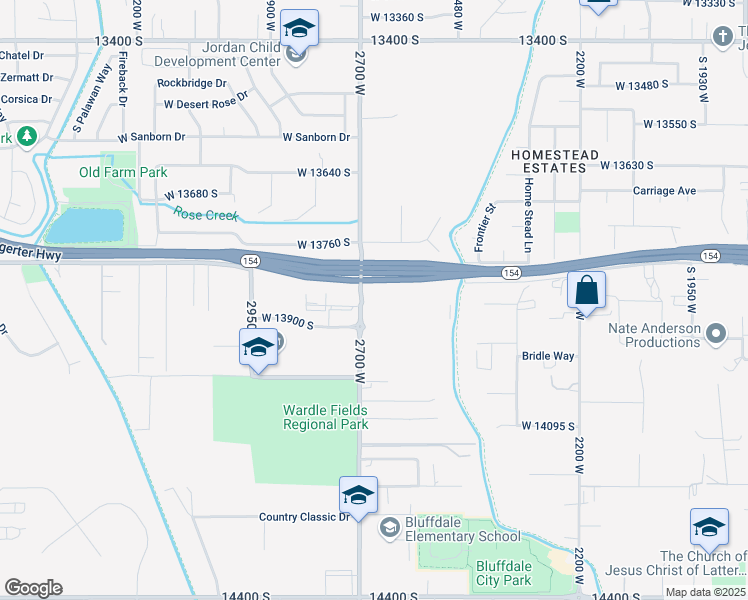map of restaurants, bars, coffee shops, grocery stores, and more near 2467-2699 Bangerter Highway in Bluffdale