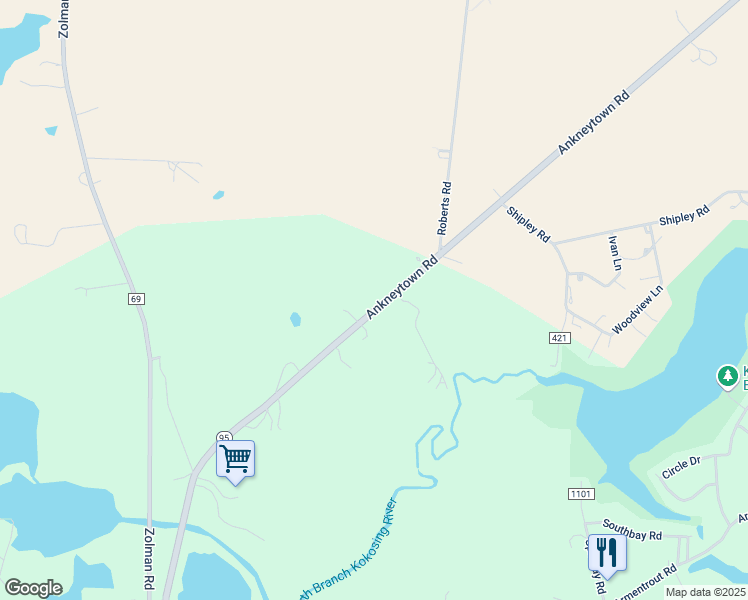 map of restaurants, bars, coffee shops, grocery stores, and more near 18039 Ankneytown Road in Fredericktown
