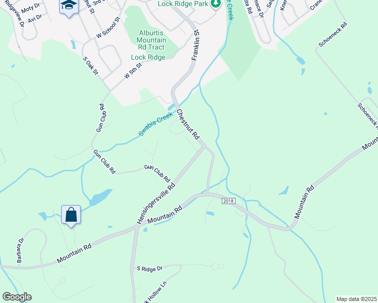 map of restaurants, bars, coffee shops, grocery stores, and more near 8258 Hensingersville Rd in Alburtis