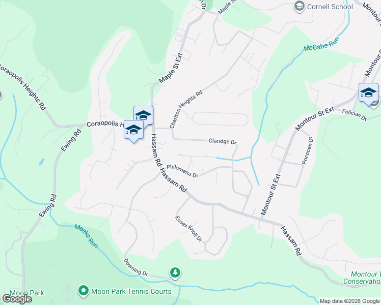 map of restaurants, bars, coffee shops, grocery stores, and more near 148 Claridge Drive in Coraopolis