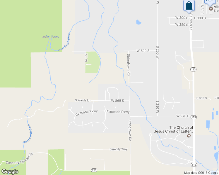 map of restaurants, bars, coffee shops, grocery stores, and more near 574 West Cascade Meadows Loop in Midway