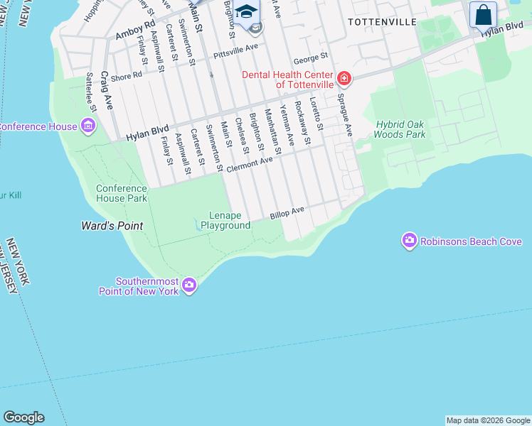 map of restaurants, bars, coffee shops, grocery stores, and more near 395 Chelsea Street in Staten Island