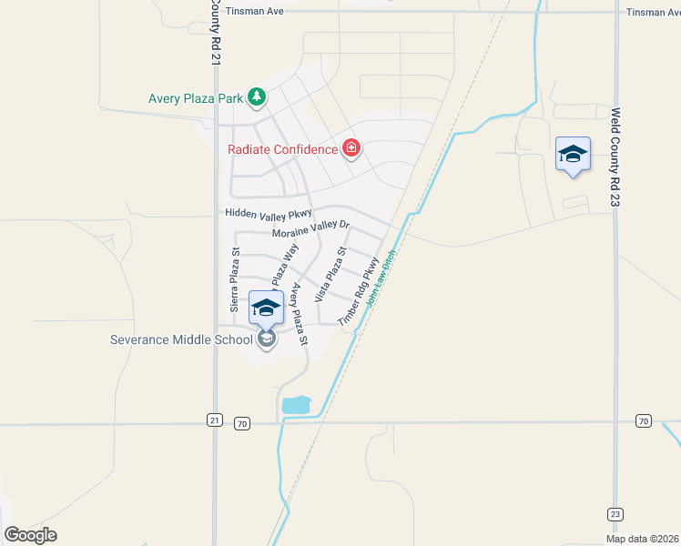 map of restaurants, bars, coffee shops, grocery stores, and more near 1513 Cirque Valley Lane in Severance
