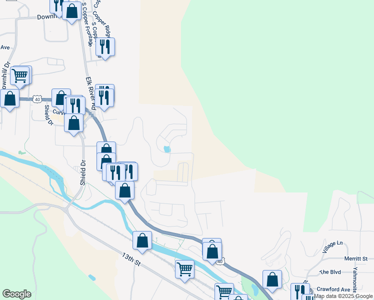 map of restaurants, bars, coffee shops, grocery stores, and more near 1732 Indian Trail in Steamboat Springs