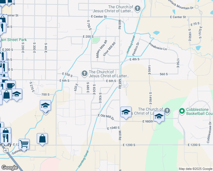 map of restaurants, bars, coffee shops, grocery stores, and more near 1010 East 6th South in Heber City
