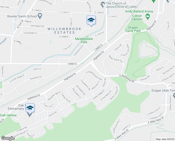 map of restaurants, bars, coffee shops, grocery stores, and more near 13868 Vestry Road in Draper