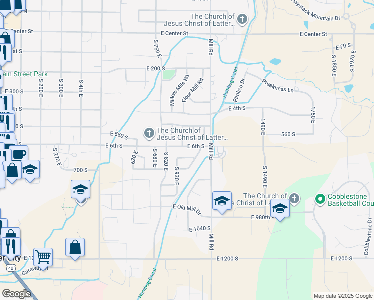 map of restaurants, bars, coffee shops, grocery stores, and more near 1010 East 6th South in Heber City