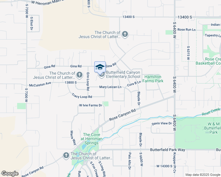 map of restaurants, bars, coffee shops, grocery stores, and more near 13832 Kyle Earl Lane in Herriman