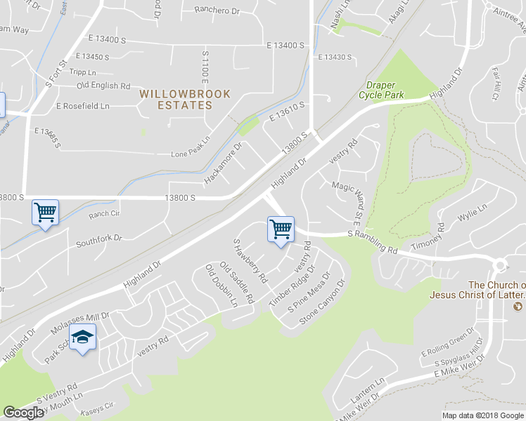 map of restaurants, bars, coffee shops, grocery stores, and more near 13868 vestry Road in Draper