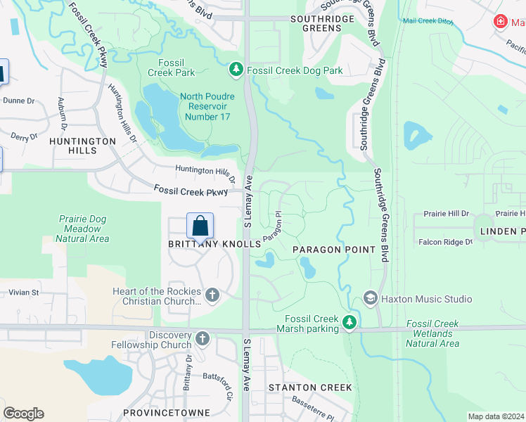 map of restaurants, bars, coffee shops, grocery stores, and more near 6200 Pheasant Court in Fort Collins