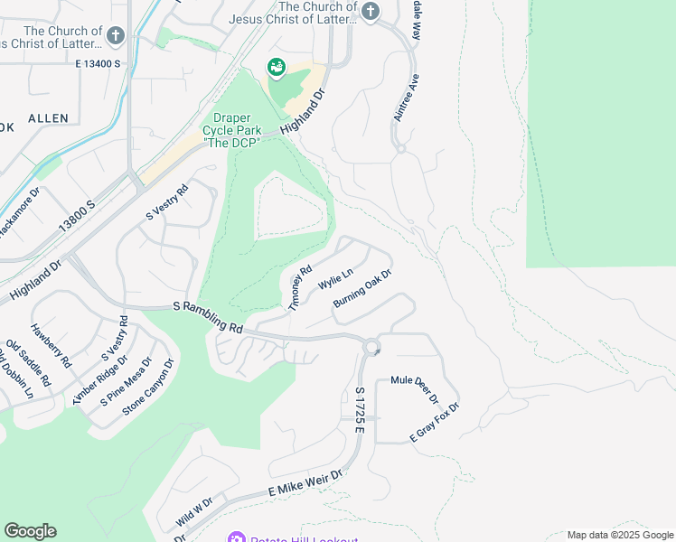 map of restaurants, bars, coffee shops, grocery stores, and more near 1677 Wylie Lane in Draper