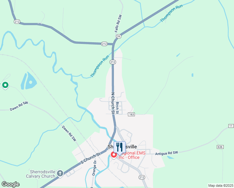 map of restaurants, bars, coffee shops, grocery stores, and more near 7346 Roswell Road Southwest in Sherrodsville
