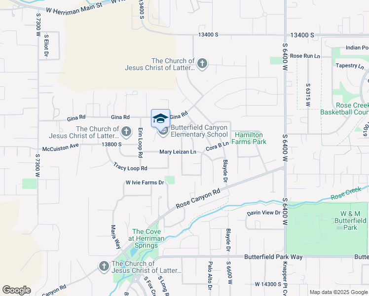 map of restaurants, bars, coffee shops, grocery stores, and more near 13832 Kyle Earl Lane in Herriman