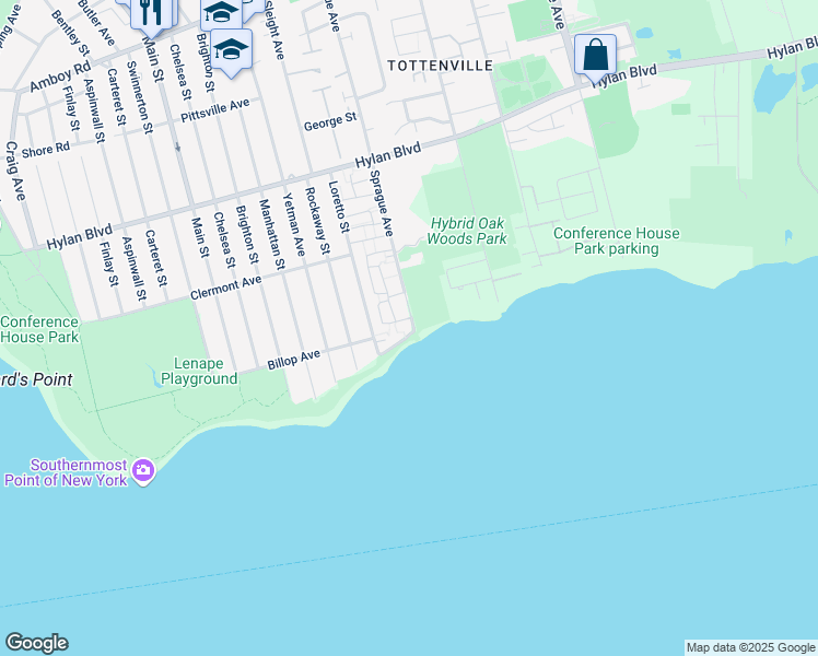 map of restaurants, bars, coffee shops, grocery stores, and more near 446 Sprague Avenue in Staten Island