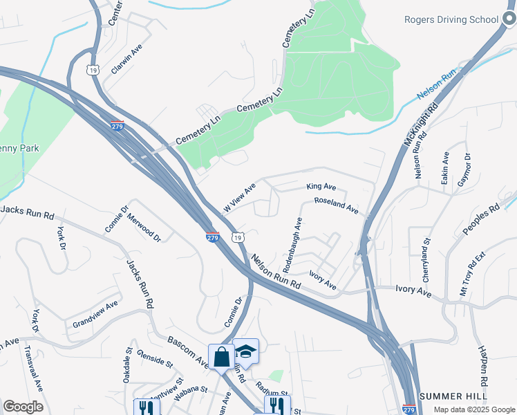 map of restaurants, bars, coffee shops, grocery stores, and more near 4530 Perrysville Avenue in Pittsburgh