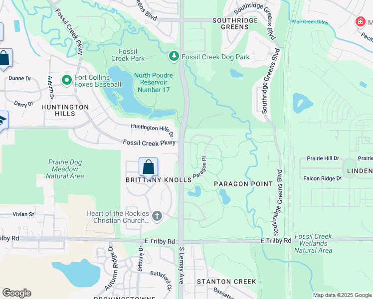 map of restaurants, bars, coffee shops, grocery stores, and more near 6200 Pheasant Court in Fort Collins