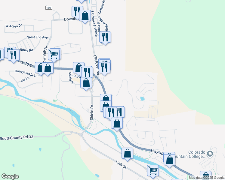 map of restaurants, bars, coffee shops, grocery stores, and more near 1864 Lincoln Avenue in Steamboat Springs