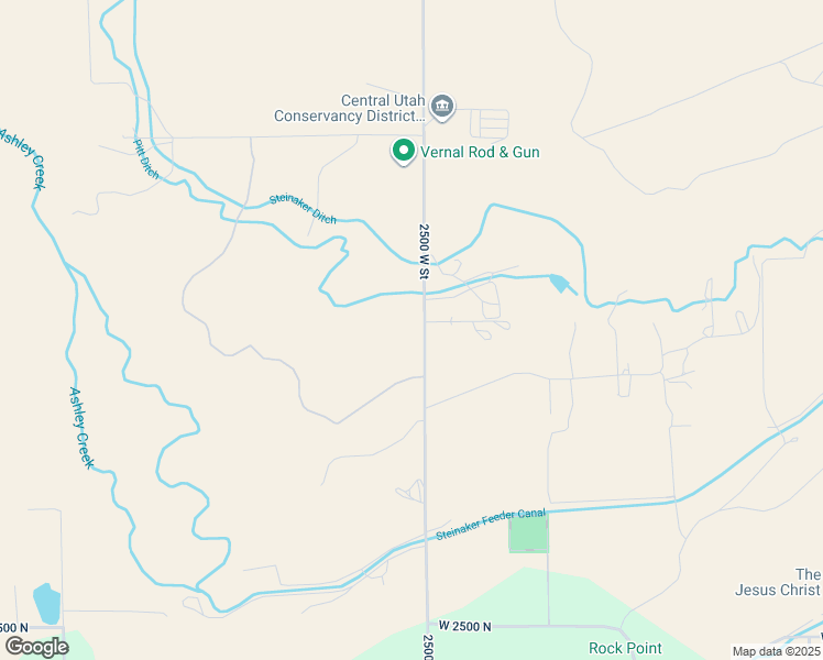 map of restaurants, bars, coffee shops, grocery stores, and more near 3121 North 2500 West in Vernal