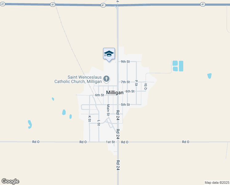 map of restaurants, bars, coffee shops, grocery stores, and more near in Milligan