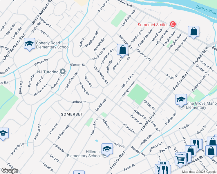 map of restaurants, bars, coffee shops, grocery stores, and more near 161 Girard Avenue in Franklin Township