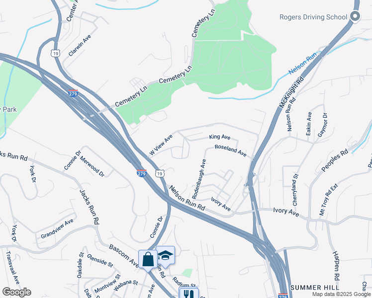 map of restaurants, bars, coffee shops, grocery stores, and more near 4530 Perrysville Avenue in Pittsburgh