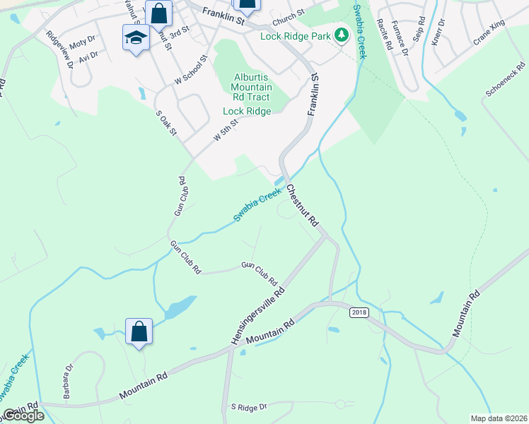 map of restaurants, bars, coffee shops, grocery stores, and more near 8320 Winchester Lane in Alburtis