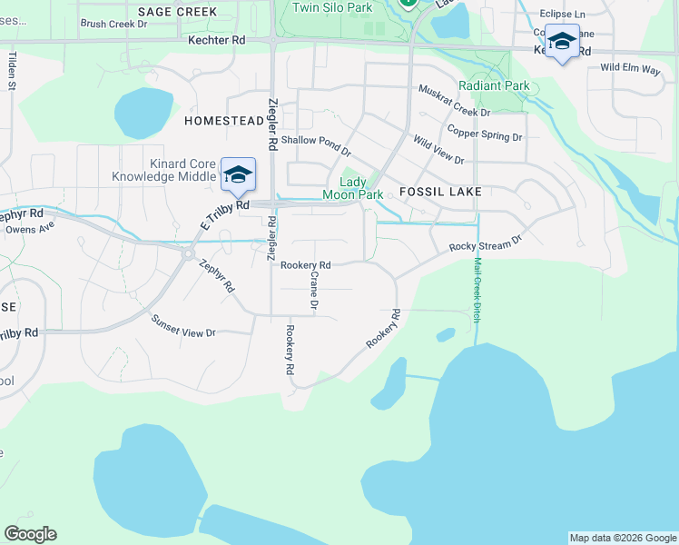 map of restaurants, bars, coffee shops, grocery stores, and more near 3285 Twin Heron Court in Fort Collins