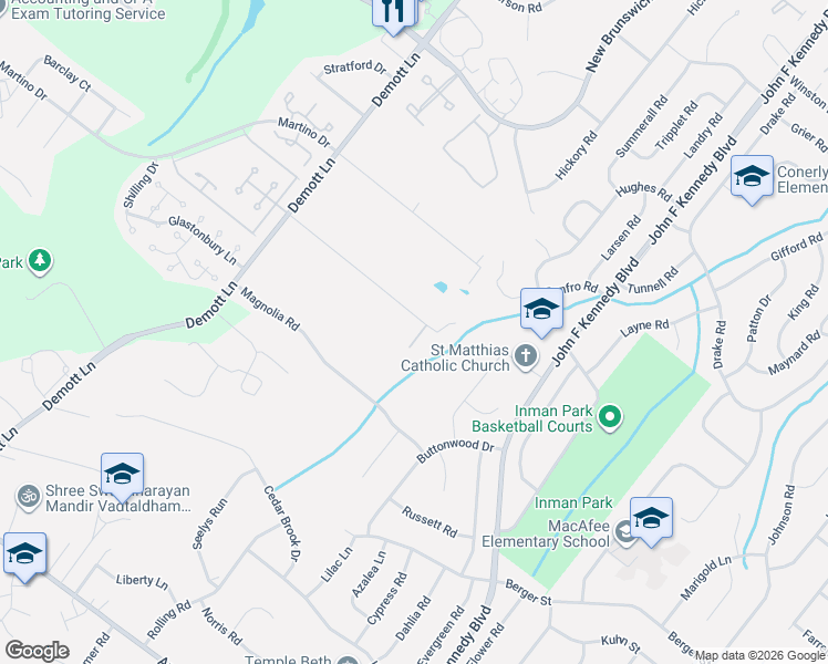 map of restaurants, bars, coffee shops, grocery stores, and more near 70 Gates Road in Franklin Township
